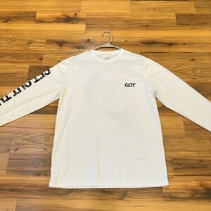 Men’s White Performance Long Sleeve Shirt